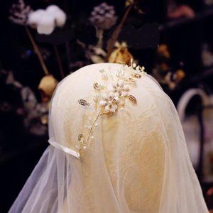 Gorgeous Jeweled Floral Headband, Gold